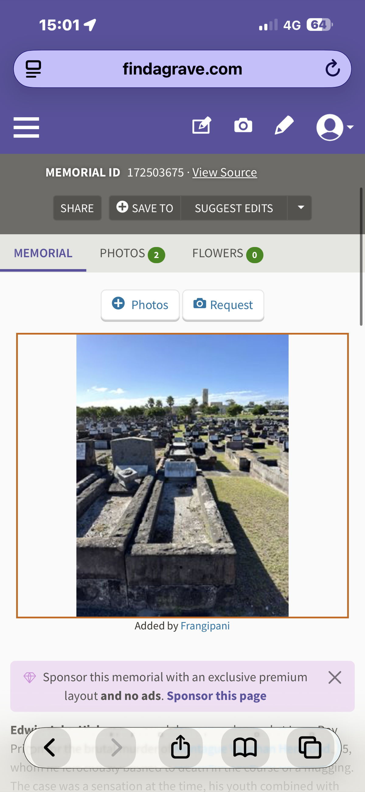 Grave of Edwin John Hickey
